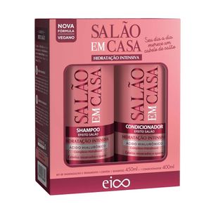 Kit Shampoo 450ml + Condicionador Eico Salão em Casa Hidratação Intensiva 400ml