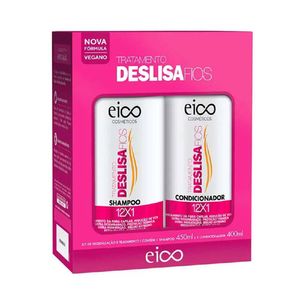 Kit Shampoo 450ml + Condicionador 400ml Eico Tratamento Deslisa Fios