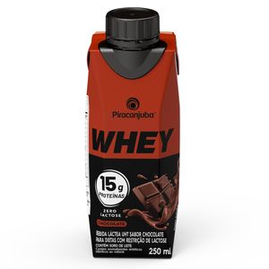 Bebida Láctea UHT Piracanjuba Whey 15g Proteínas Zero Lactose Chocolate Caixa 250ml