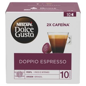 Café em Cápsula Nescafé Dolce Gusto Torrado e Moído Doppio Espresso Caixa 80g c/ 10 Unid de 8g Cada