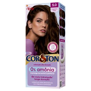 Coloração Creme Niely Cor&Ton 0% Amônia 5.0 Castanho Claro