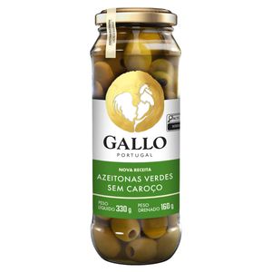 Azeitona Verde Portugal Gallo s/ Caroço Vidro 160g