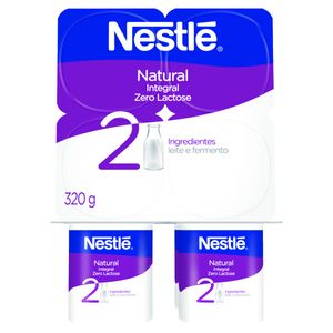 Iogurte Nestlé Integral Zero Lactose Natural Bandeja 320g c/ 4Unid