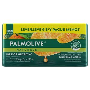 Sabonete em Barra Palmolive Naturals Frescor Nutritivo Tangerina e Alecrim 85g Leve 6 Pague Menos