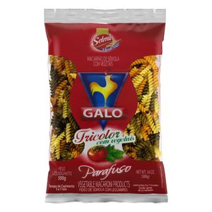 Macarrão Parafuso Tricolor Galo Pacote 500g