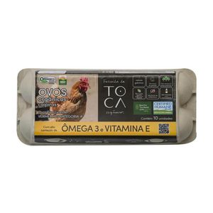 Ovos Caipira Orgânico Grande Fazenda da Toca c/ Ômega 3 c/ 10 Unid