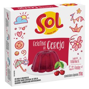 Gelatina em Pó Sol Cereja Caixa 20g