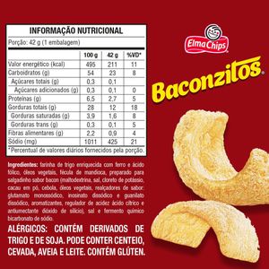 Salgadinho Elma Chips Bacon Baconzitos 42g
