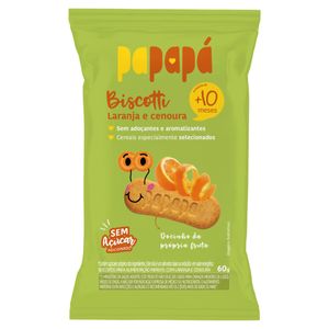 Biscoito Infantil Papapá Biscotti Laranja e Cenoura 60g