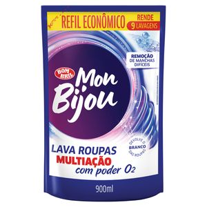 Lava-Roupas Líquido Mon Bijou Multiação 900ml Refil Econômico