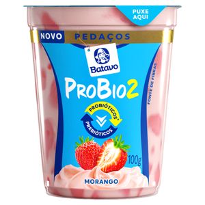 Iogurte Batavo Probio2 Integral Morango Pote 100g