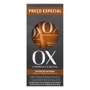 Kit Shampoo 375ml + Condicionador 170ml OX Nutre