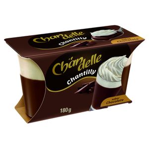 Sobremesa Láctea Chandelle c/ Chantilly Chocolate Bandeja 180g 2 Unid