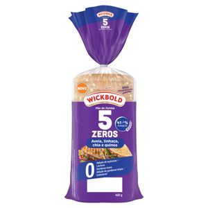 Pão de Forma Wickbold Integral 5 Zeros Zero Lactose Aveia, Linhaça, Chia e Quinoa Pacote 400g