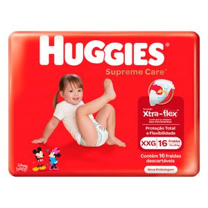 Fralda Descartável Huggies Supreme Care Jumbo XXG com 16 Unid