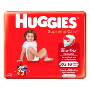 Fralda Descartável Huggies Supreme Care Jumbo XG com 16 Unid