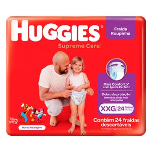 Fralda Descartável Huggies Supreme Care Roupinha XXG 14 a 18kg c/ 24 Unid