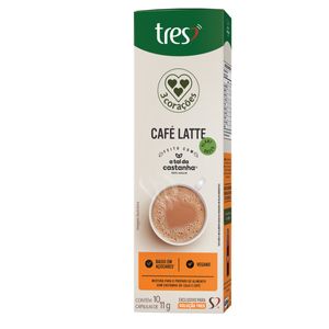 Café c/ Leite em Cápsula 3 Corações Latte Vegano Caixa 11g c/ 10 Unid