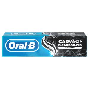 Creme Dental Oral-B Extra Branco Carvão + Bicarbonato de Sódio 70g