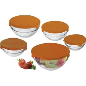 Conjunto de Bowls Krea com Tampas Coloridas com 5 Unid