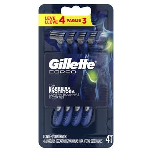 Aparelho para Barbear Descartável Gillette Corpo Leve 4 Pague 3 Unid