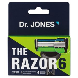 Carga Aparelho p/ Barbear Dr. Jones The Razor6 c/ 4 Unid