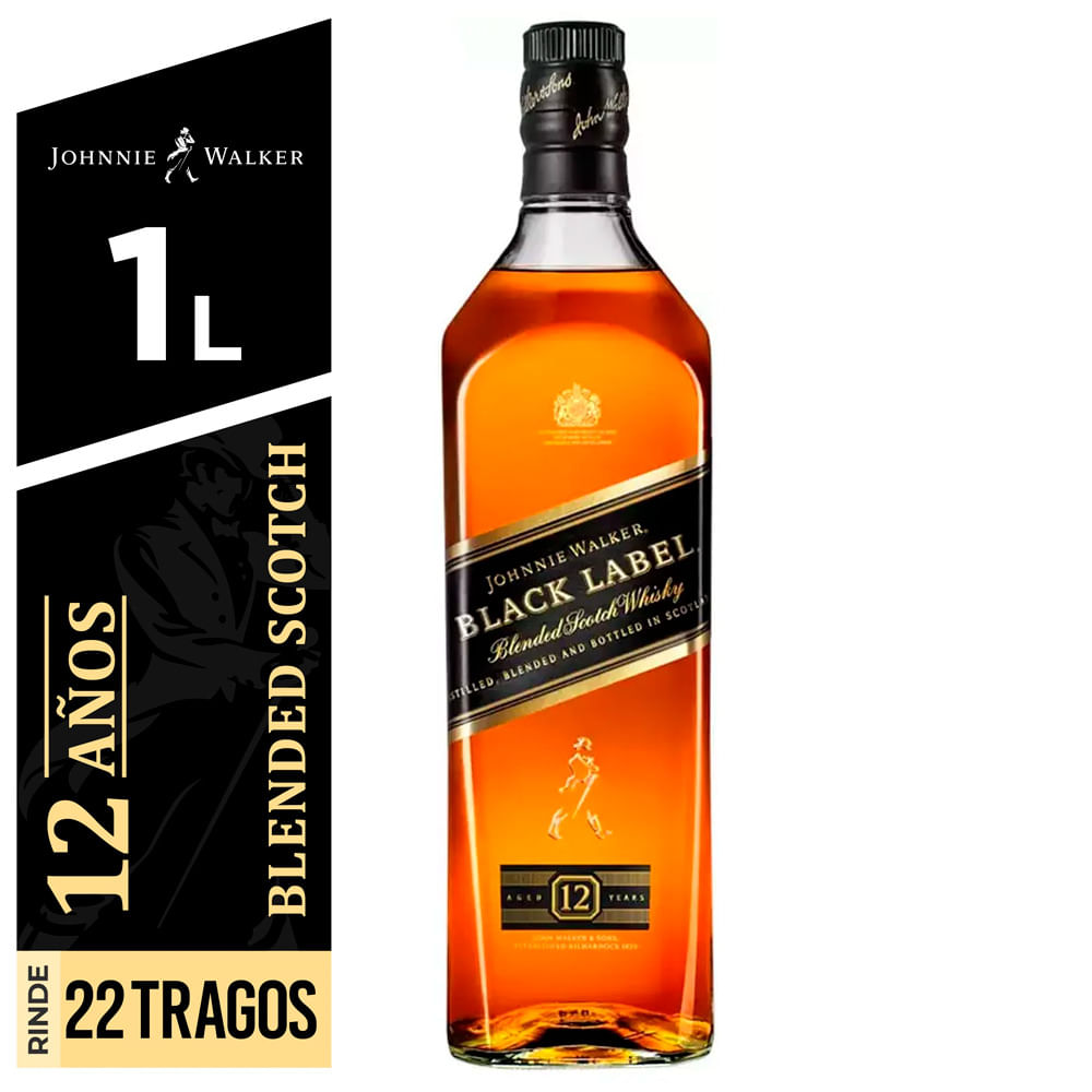 Whisky Johnnie Walker Black Label 12 Anos 1 Litro | Prezunic
