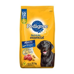 Alimento p/ Cães Pedigree Nutrição Essencial Adultos Carne Pacote 10,1kg Grátis 1,1kg