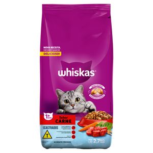 Alimento p/ Gatos Castrados Adultos 1+ Whiskas Carne 2.7Kg