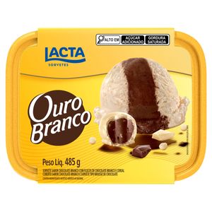 Sorvete Lacta Ouro Branco Pote 485g