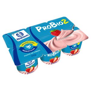 Iogurte Batavo Probio2 Integral Morango Bandeja 510g com 6 Unid