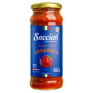 Molho de Tomate Sacciali Arrabiata Pimenta-Calabresa Vidro 340g