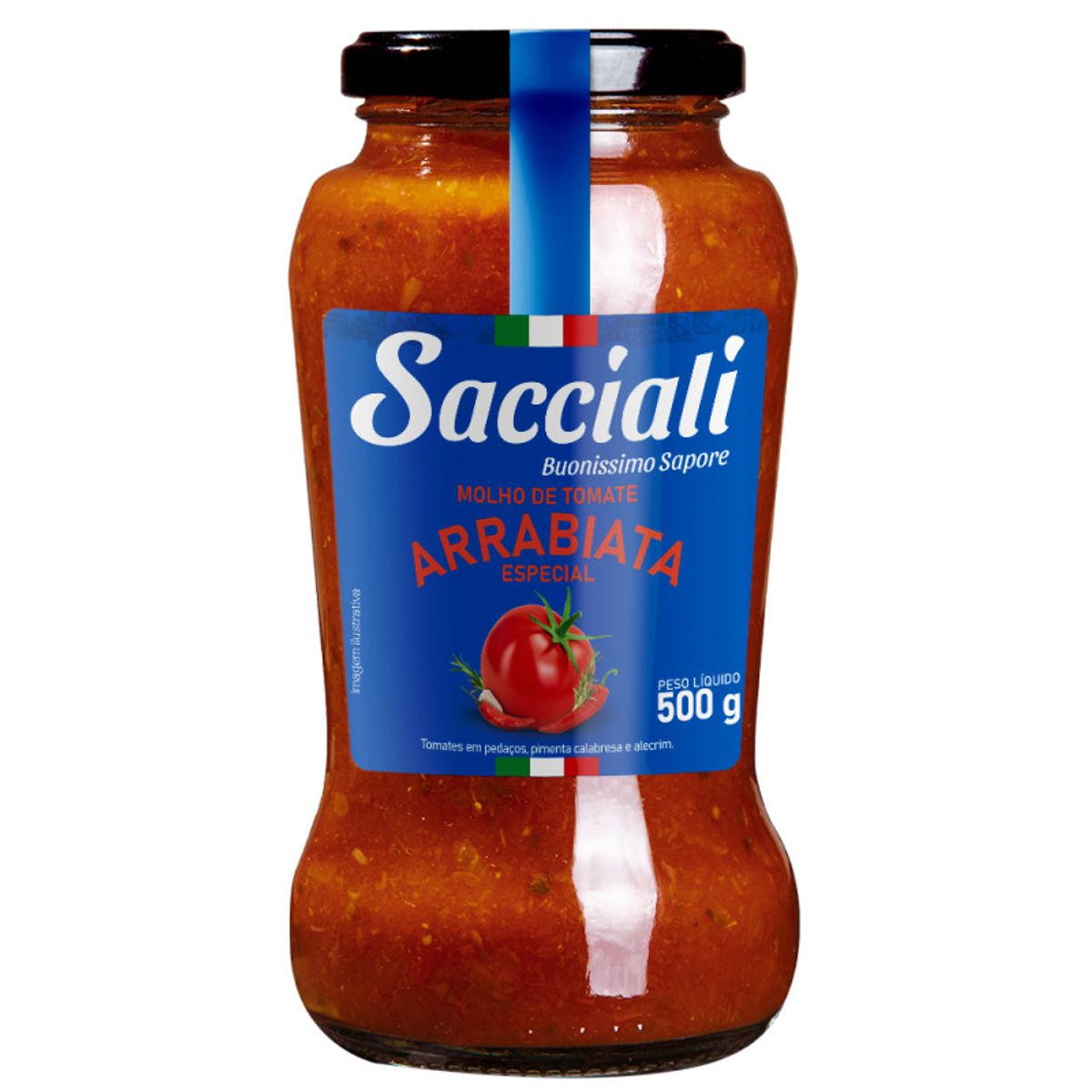 Molho de Tomate Sacciali Arrabiata Vidro 500g