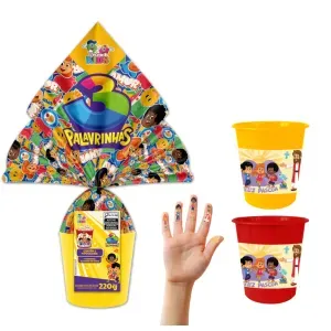 Ovo de Páscoa Divino Kids 3 Palavrinhas com Balde para Pipoca 220g