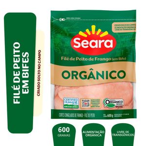 Filé de Peito em Bifes Seara Orgânico IQF 600g