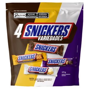 Chocolate Snickers Sortido Sachê 171g com 4 Unid