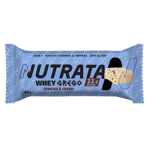 Barra de Proteína Nutrata Whey Grego Cookies & Cream 40g