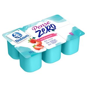 Iogurte Desnatado Batavo Pense Zero 0% Lactose Morango Bandeja 510g C/6Unid