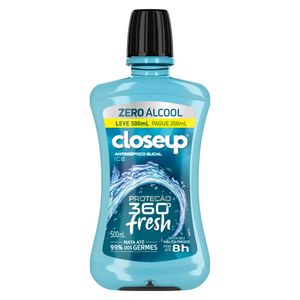 Enxaguante Bucal Antisséptico Closeup Zero Álcool Ice Fresh Leve 500ml Pague 350ml