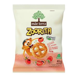 Salgadinho de Milho e Arroz Integral Assado Orgânico Mãe Terra ZooretaPizza Pacote 45g