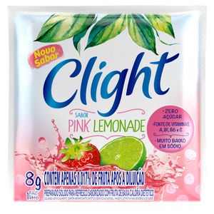 Refresco em Pó Clight Pink Zero Açúcar Lemonade 8g