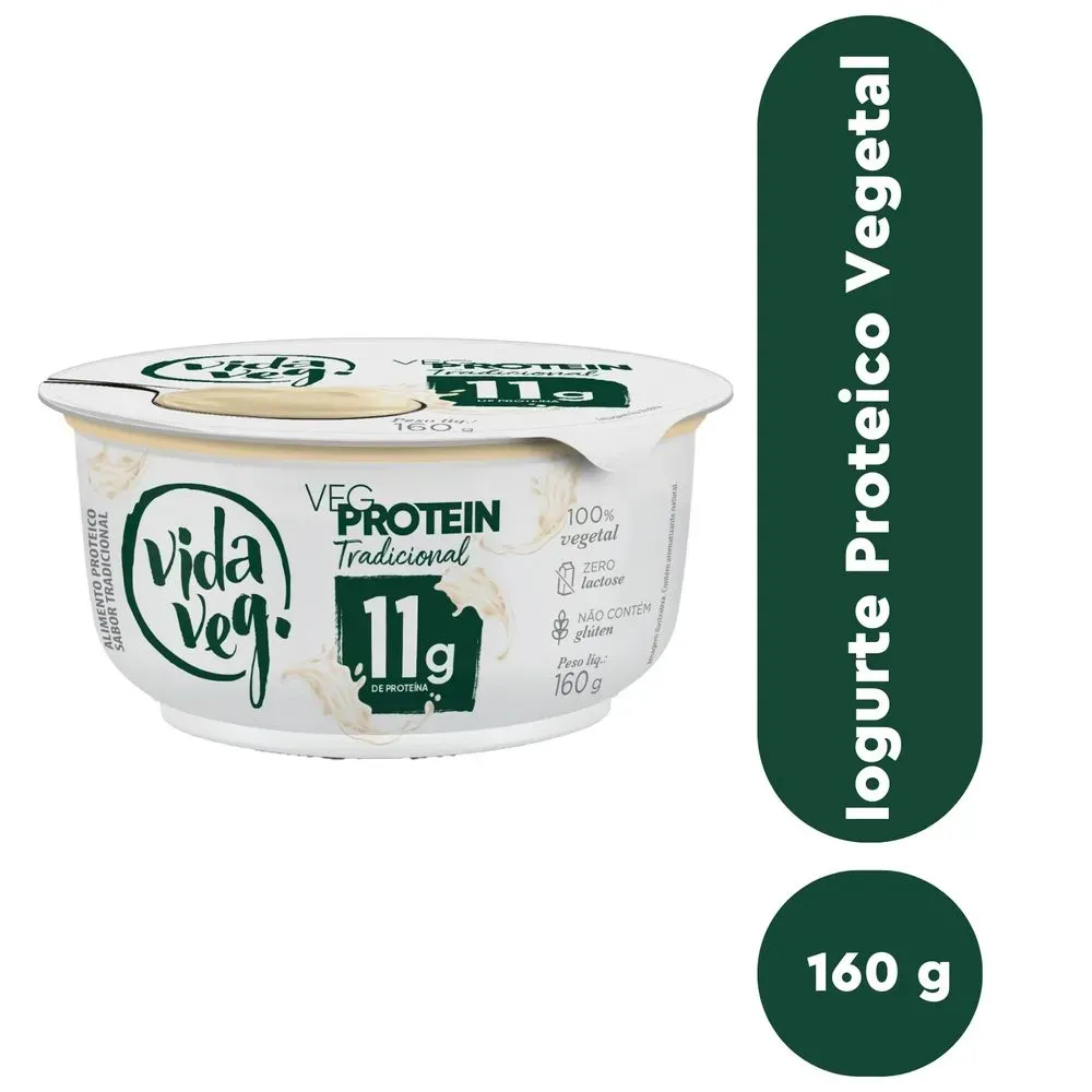 Iogurte Vida Veg Vegano Sabor Tradicional 11g de Proteína 160g