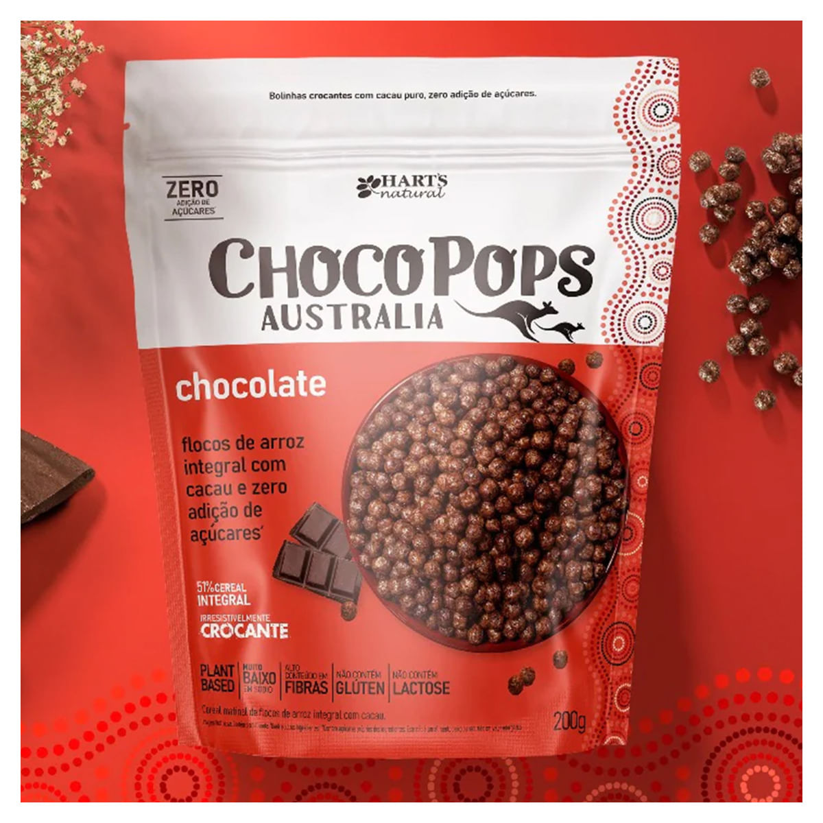 【chocoページ】 Cereal Matinal Hart'S Natural Chocopops Australia Zero Açúcar