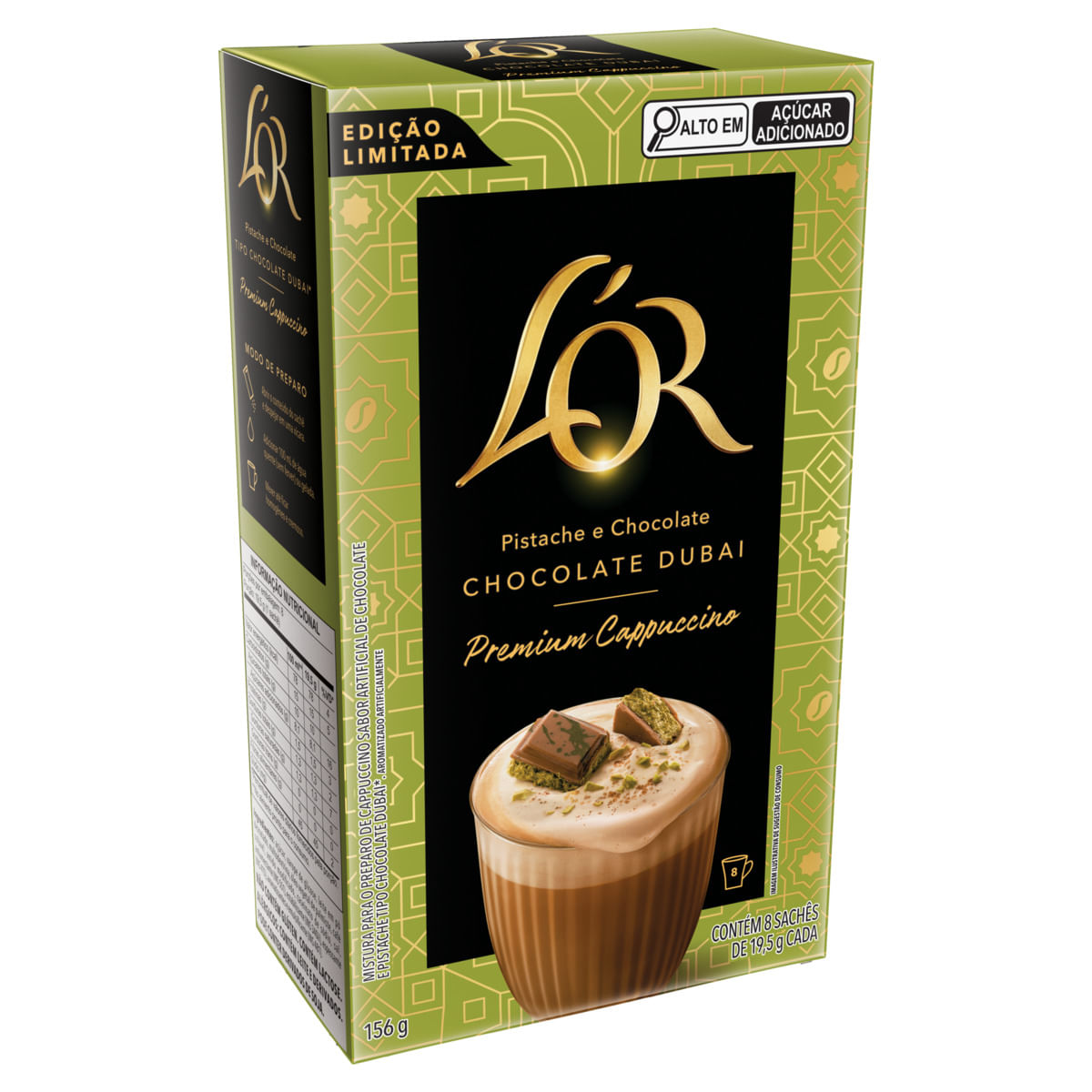 Collana premium rich cream New ⑤ Cappuccino Solúvel Lor Premium Chocolate Dubai Pistache Caixa 19