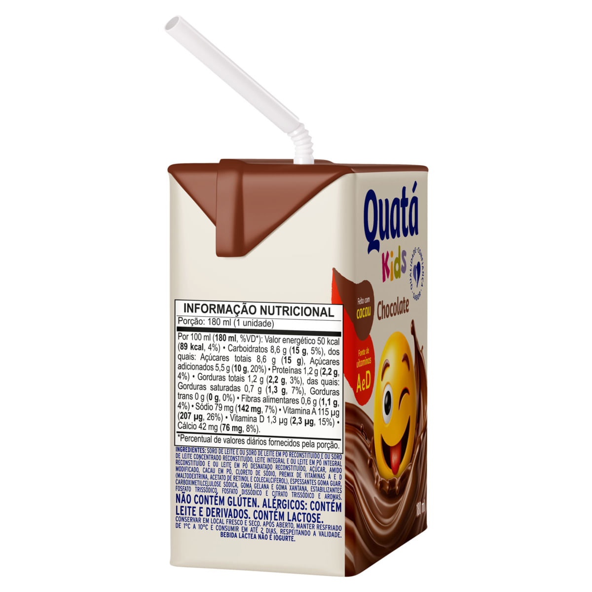 Bebida Láctea UHT Quatá Kids Chocolate Caixa 180ml | Prezunic