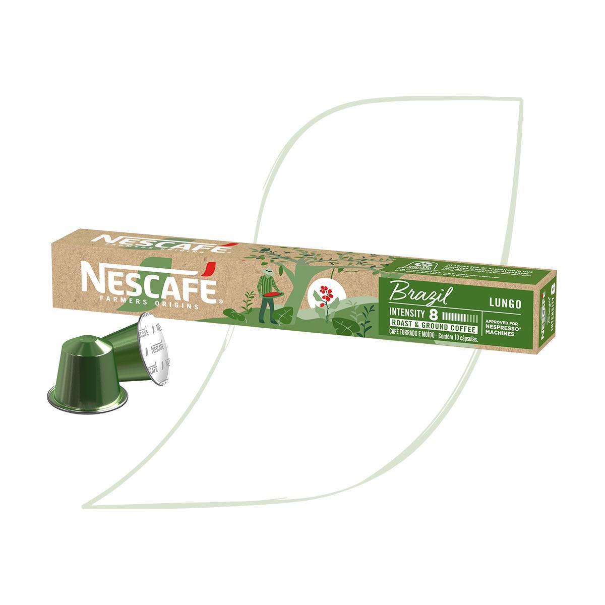 Café em Cápsula Nescafé Nespresso Farmers Origins Brazil Lungo