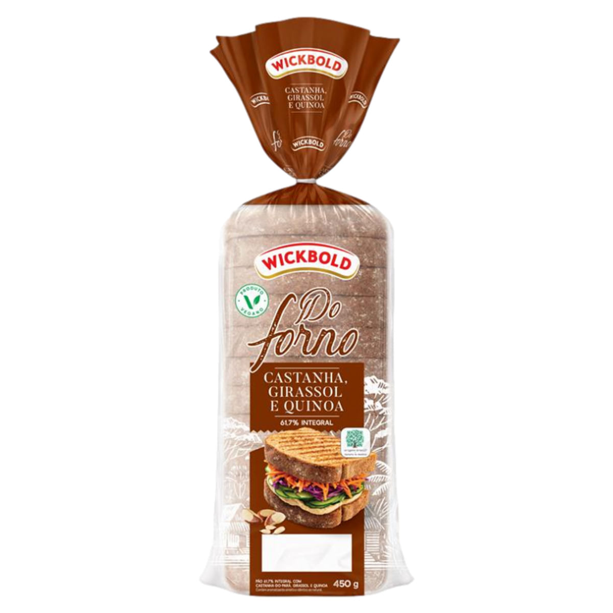 Pão de Forma Wick Bold do Forno Castanha, Girassol e Quinoa 450g