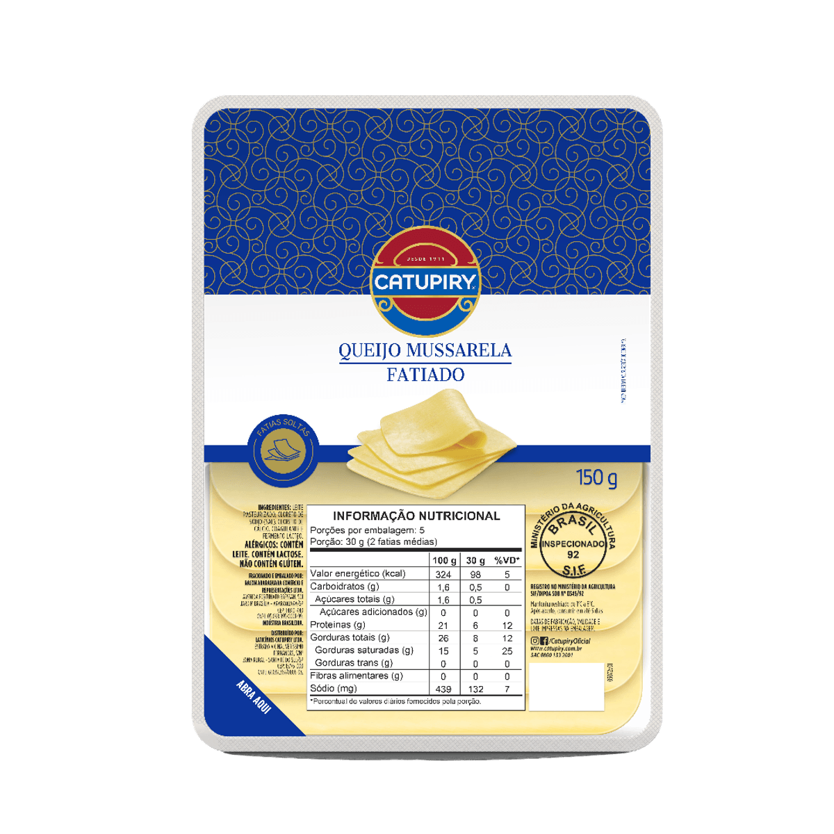 Queijo Mussarela Fatiado Catupiry 150G