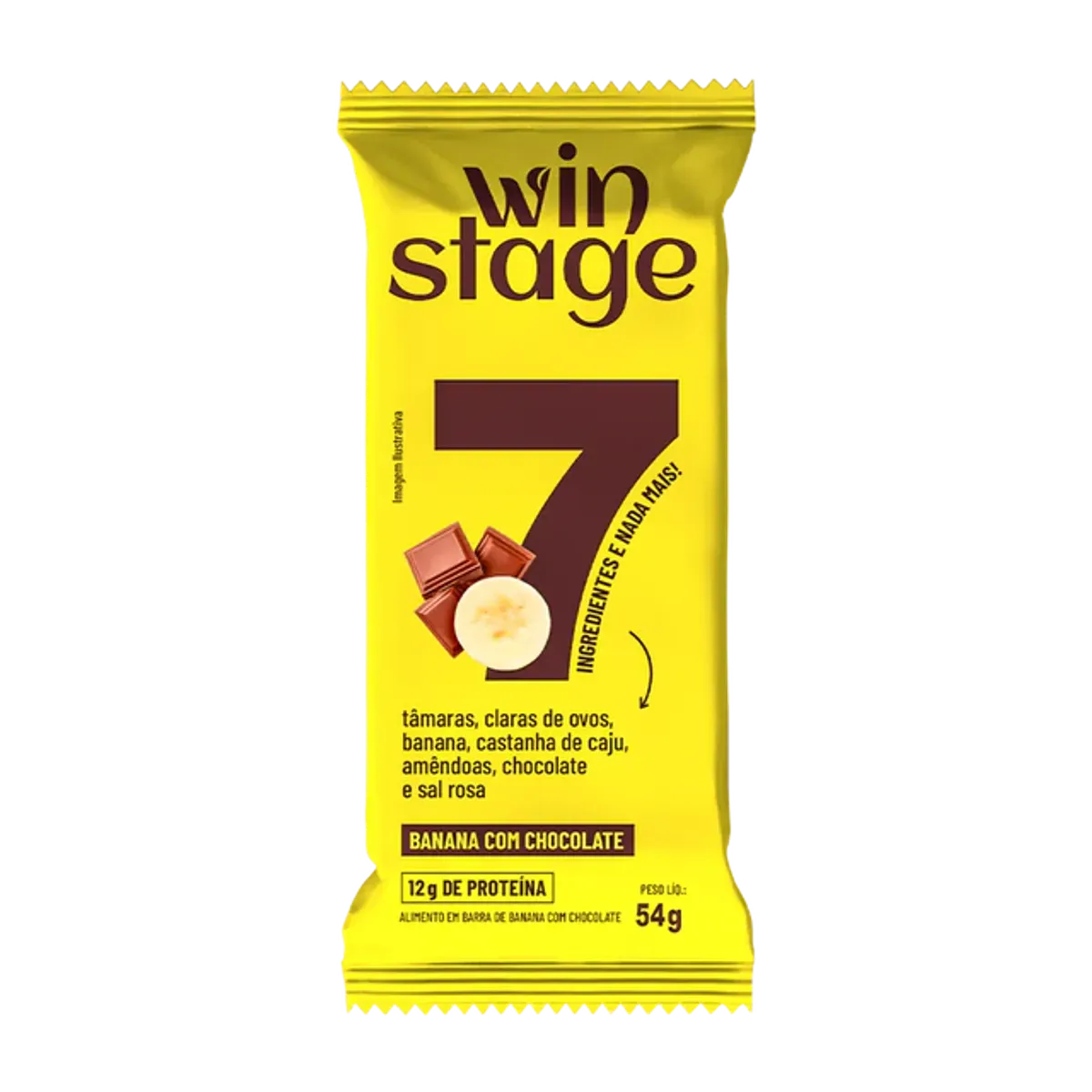 Barra de proteína Sabor Banana com Chocolate 54g - Winstage