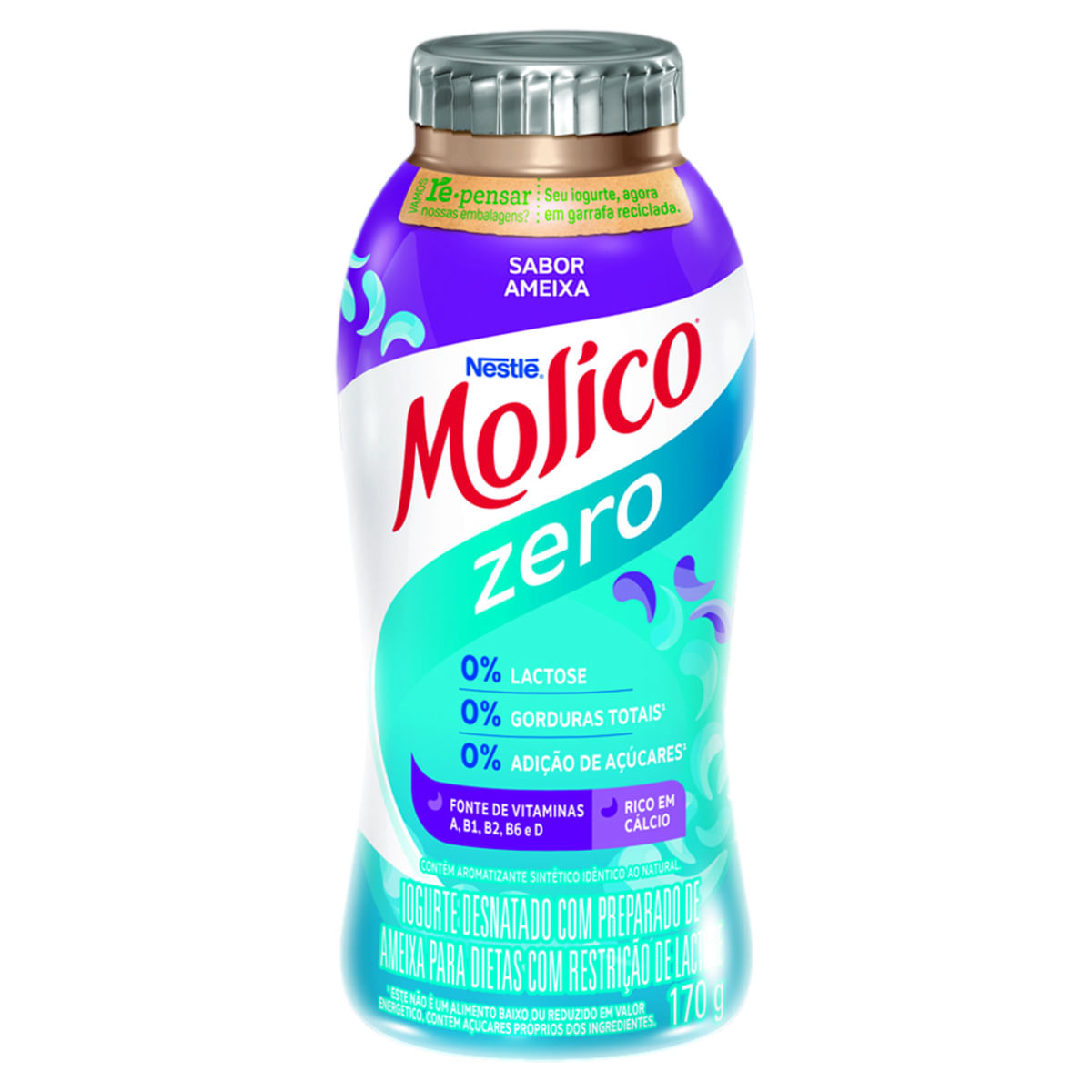 Iogurte Desnatado Zero Lactose Molico Ameixa Frasco 170g | Prezunic
